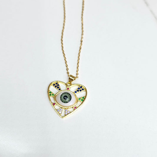 Collar largo corazón