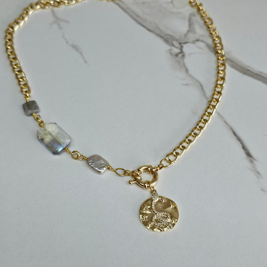 Collar medallon serpiente